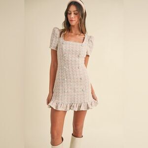 091. EMILY PEARL BUTTON MINI DRESS